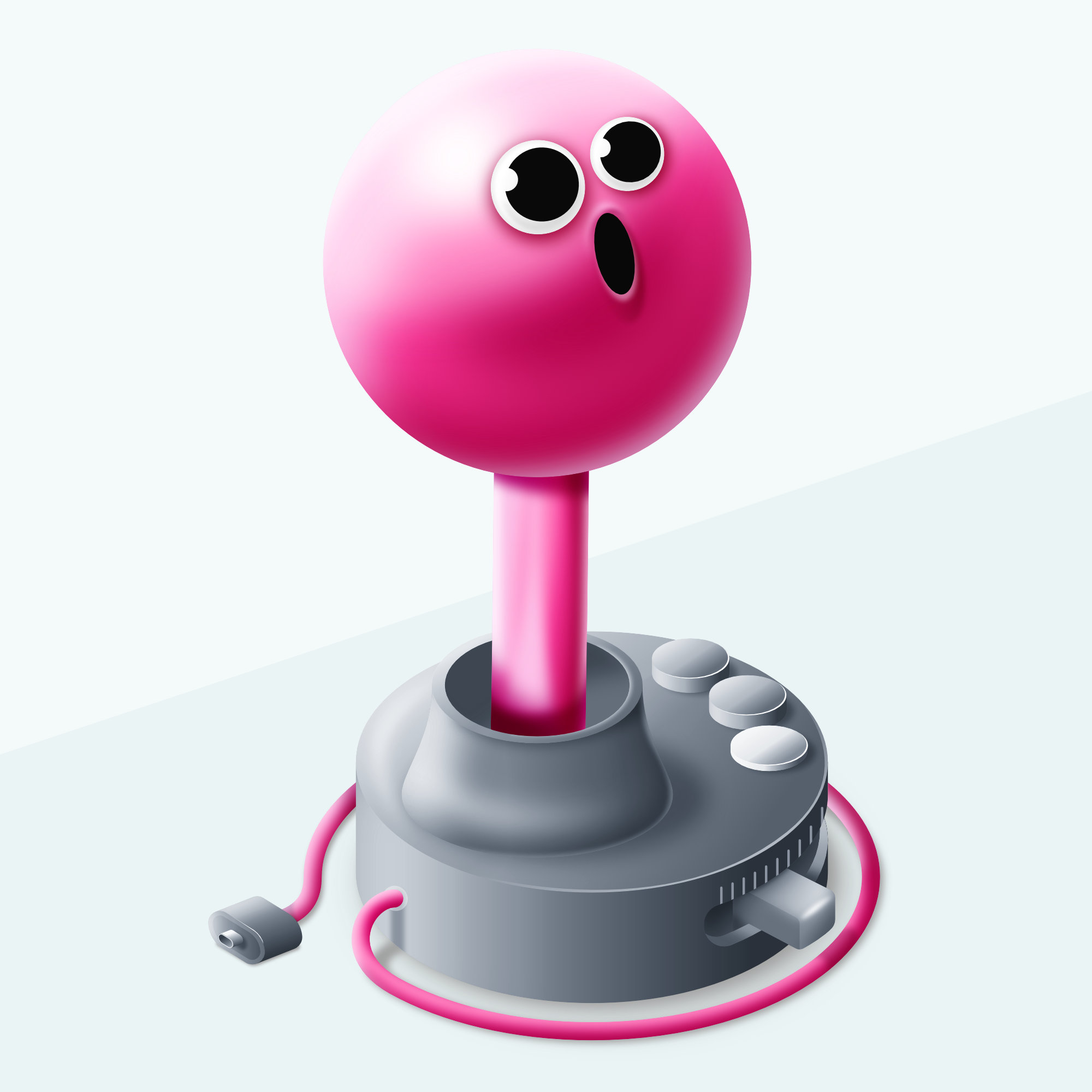 Illustration of a advanced joystick in full color 3D